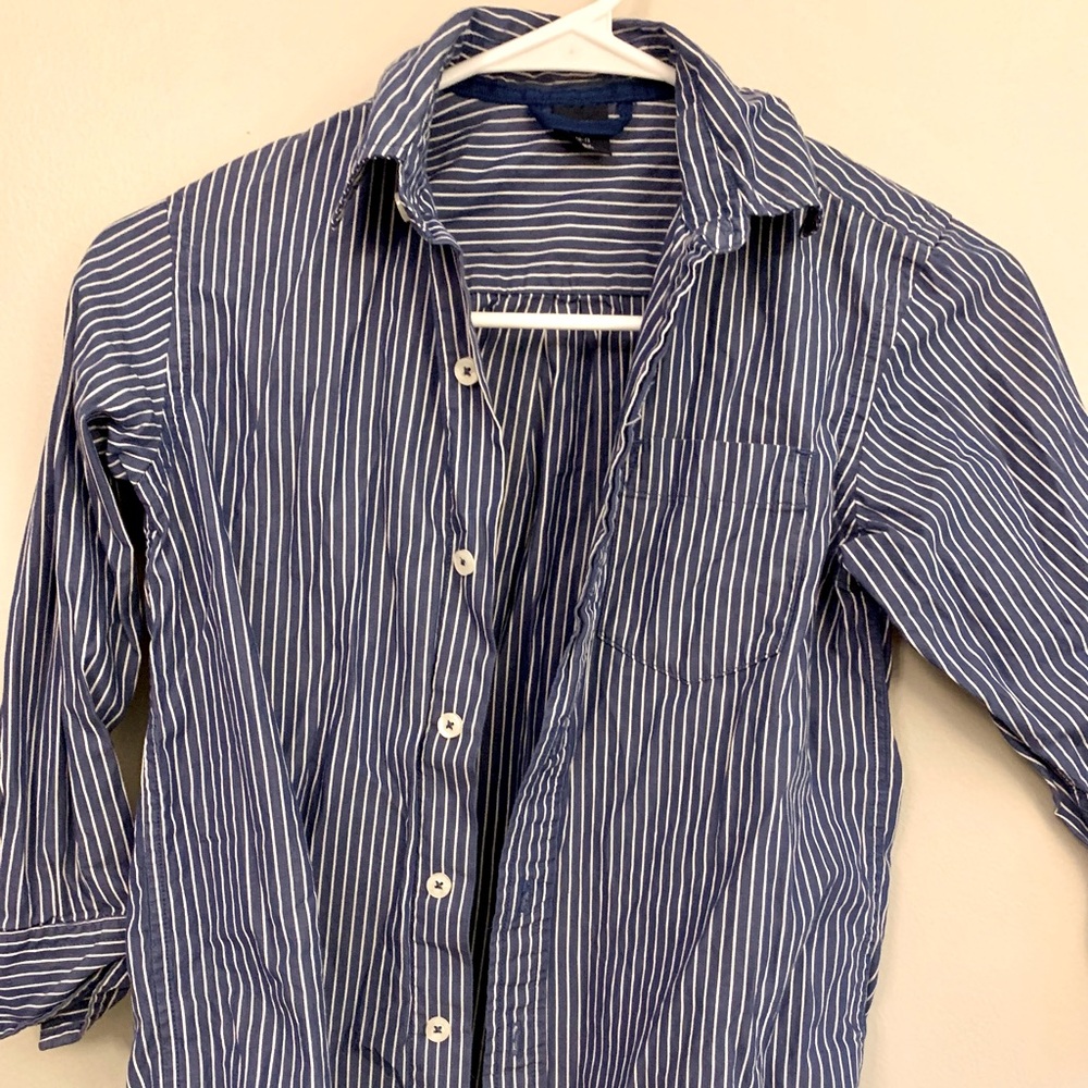 Boys Blue and White pin stripe shirt